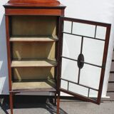 Mahogany one door china cabinet with inlay