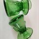 Duo de bougeoirs en verre bullé vert – Verrerie de Biot