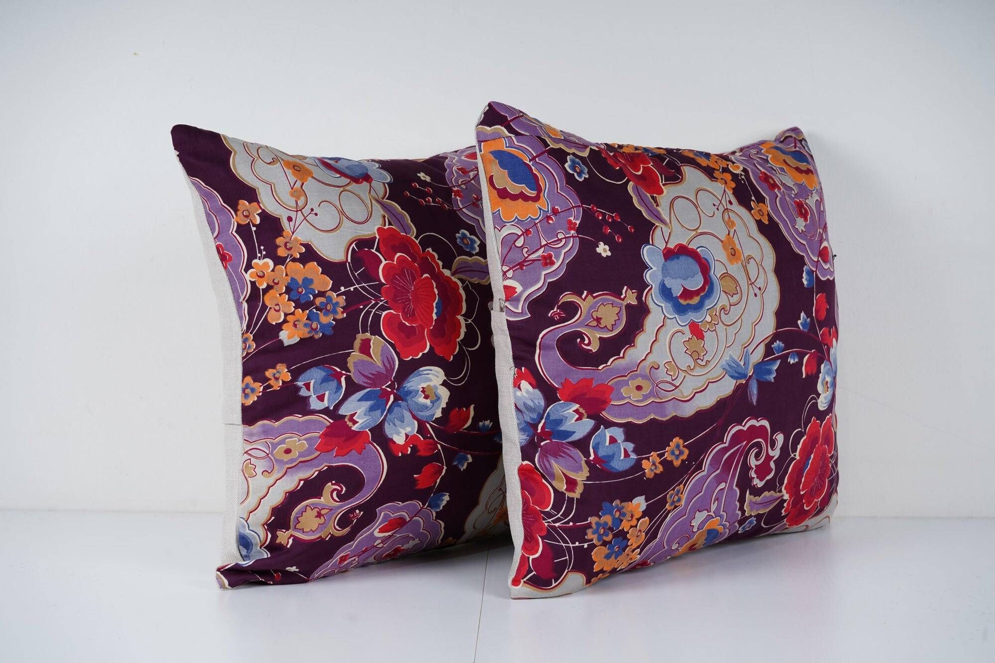 Set of 2 vintage Turkish cushion covers 46x51 cm