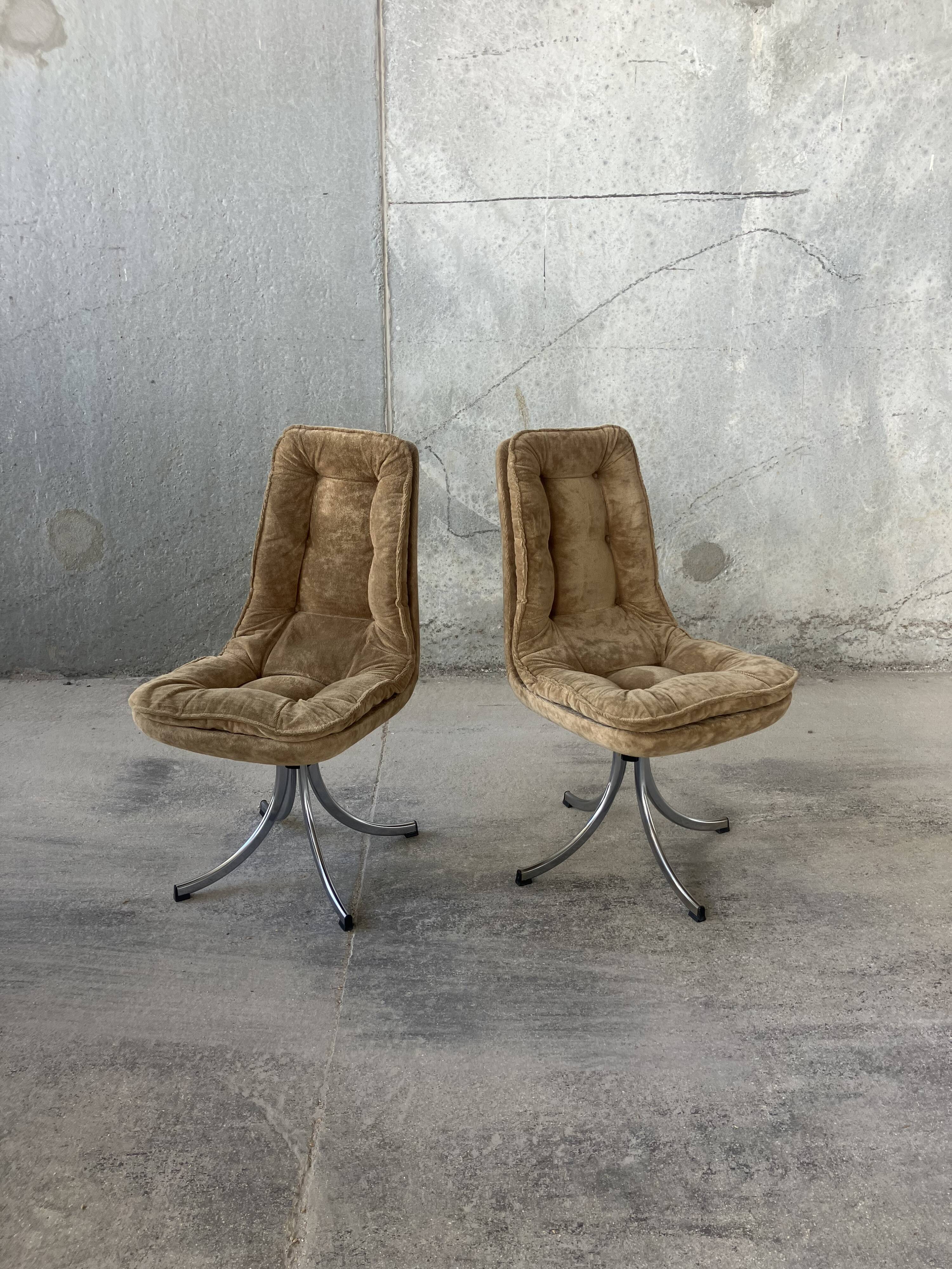 pair of Gastone Rinaldi swivel chairs for RIMA, 1970s