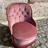 Pink velvet armchair