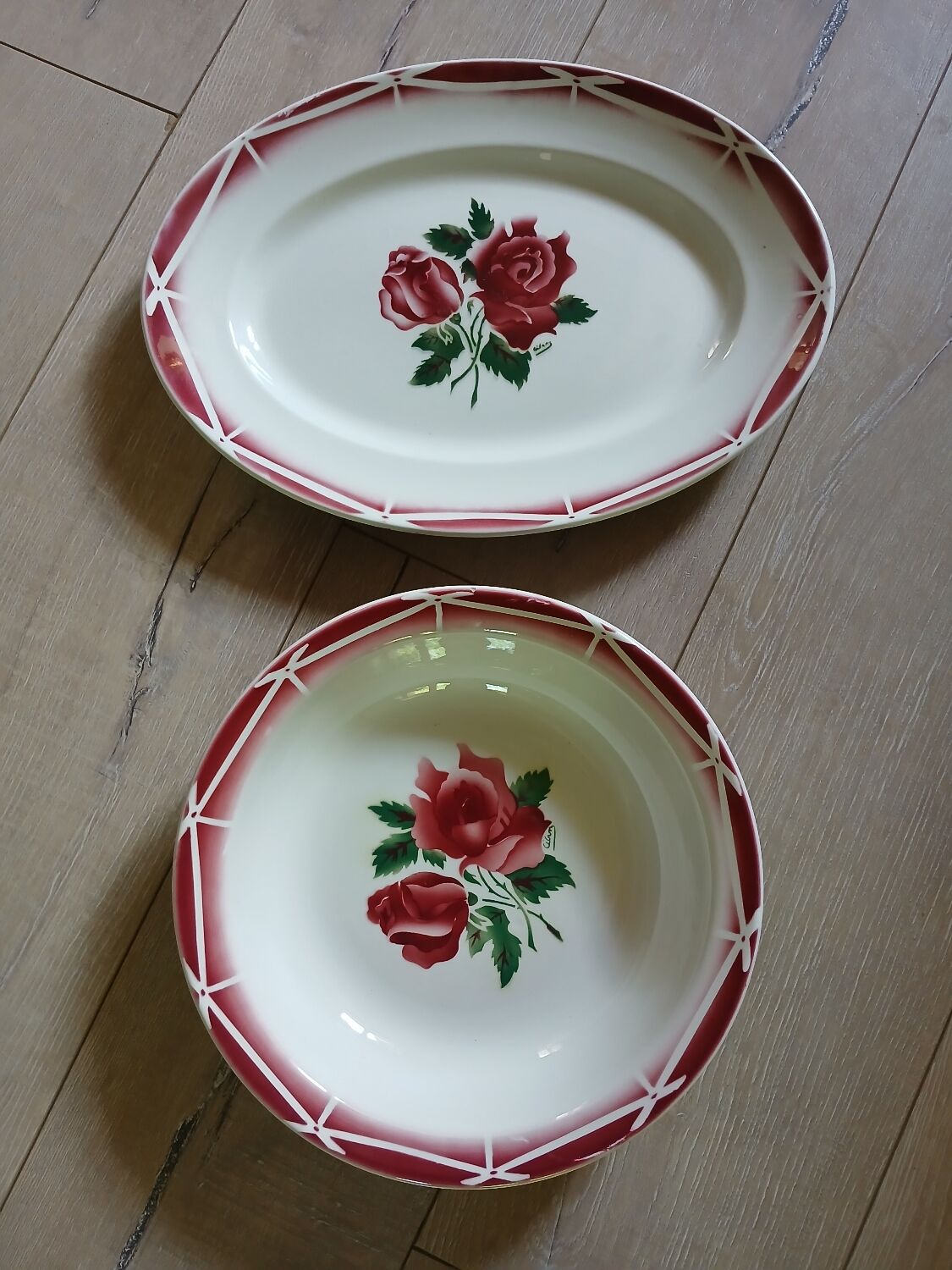 2 old dishes Digoin and Sarreguemines