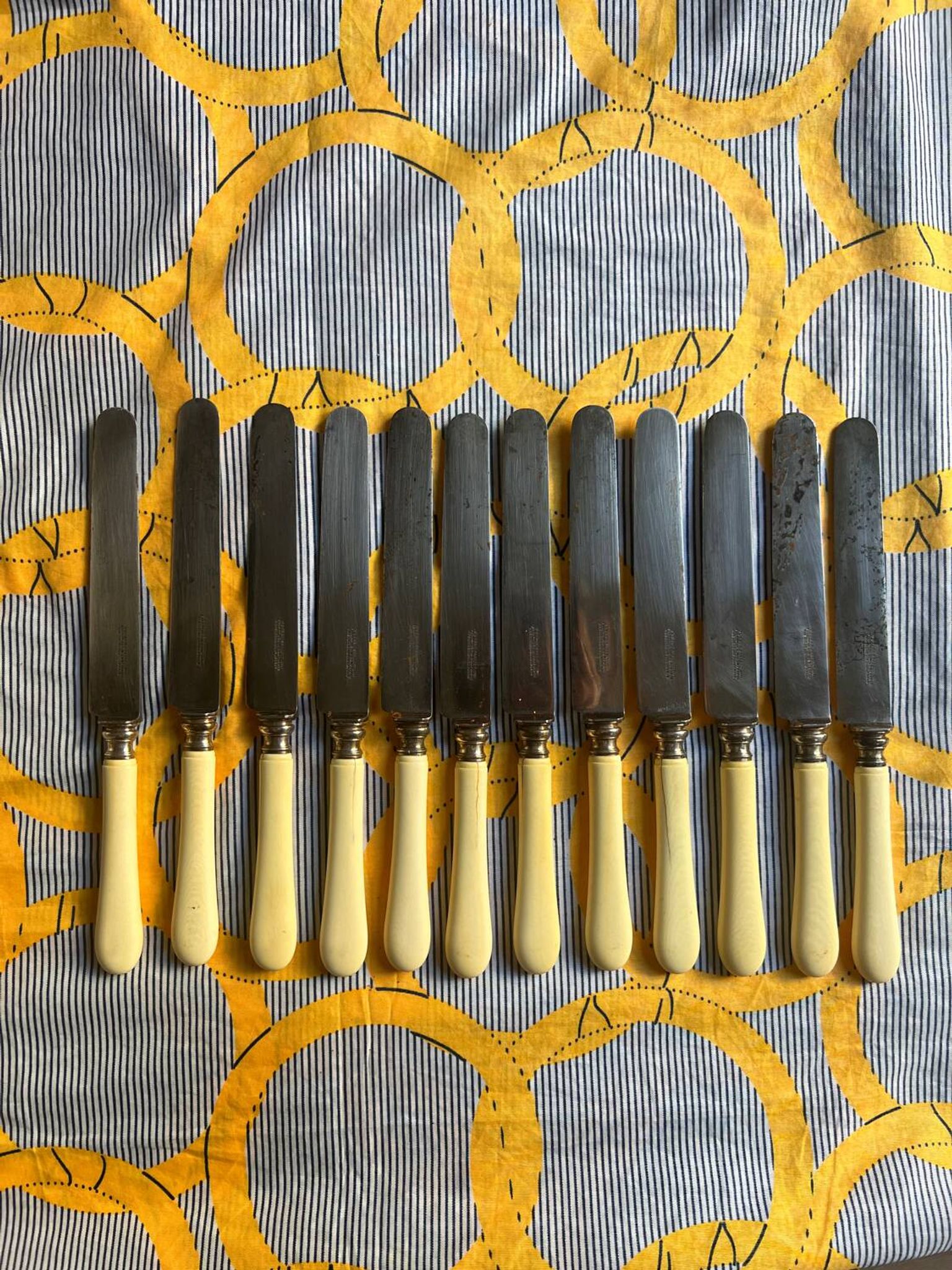 Série de 12 couteaux manche corne