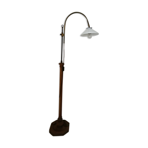 Lampadaire bois opaline vintage