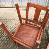 6 René Gabriel chairs from the reconstruction period in beech and plywood.