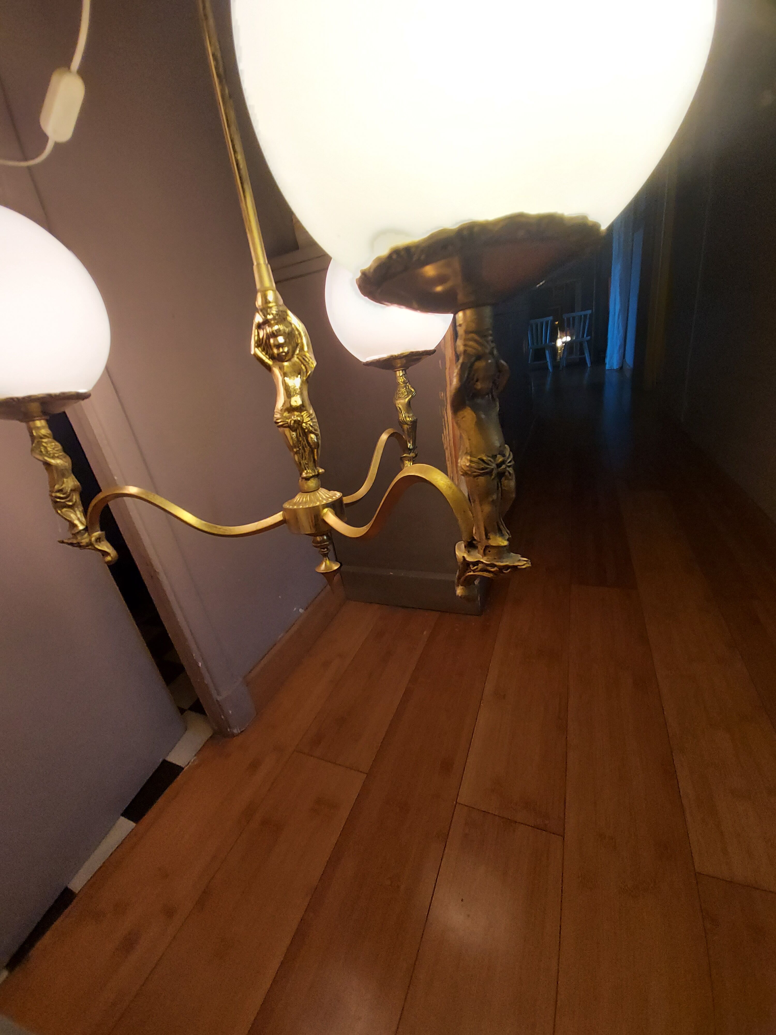 60'S vintage brass chandelier, Cherubin
