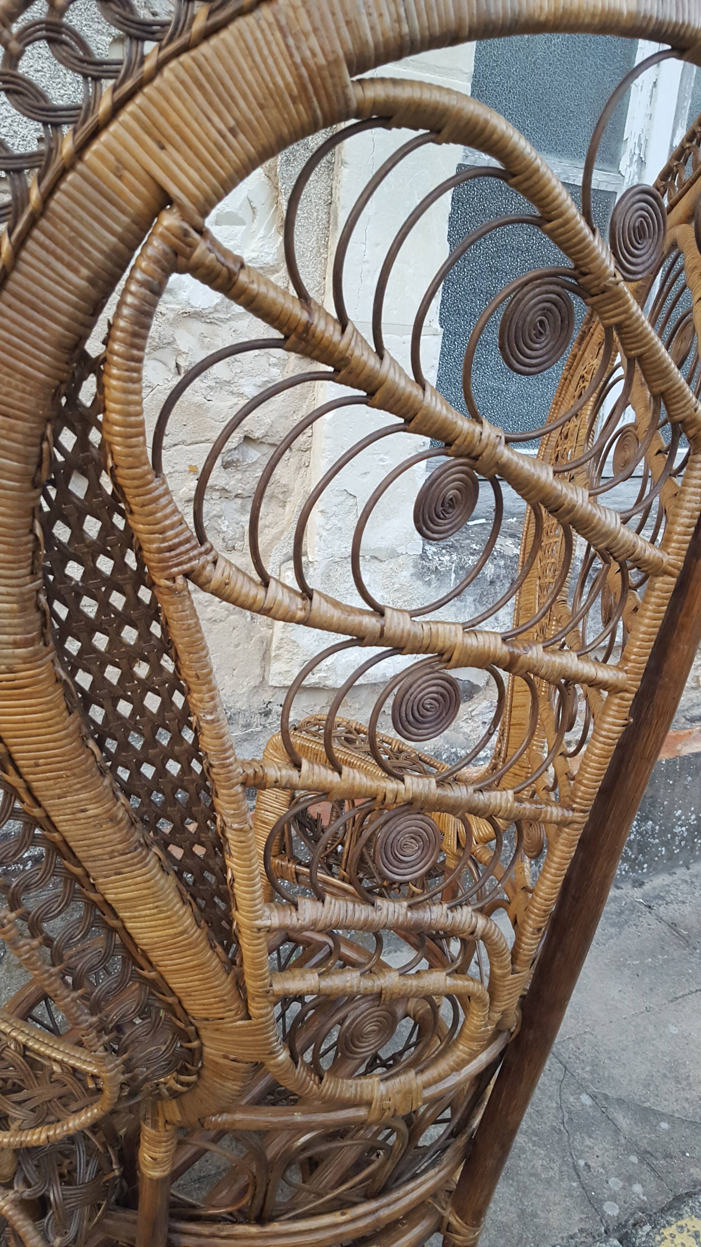 Emmanuelle peacock rattan chair