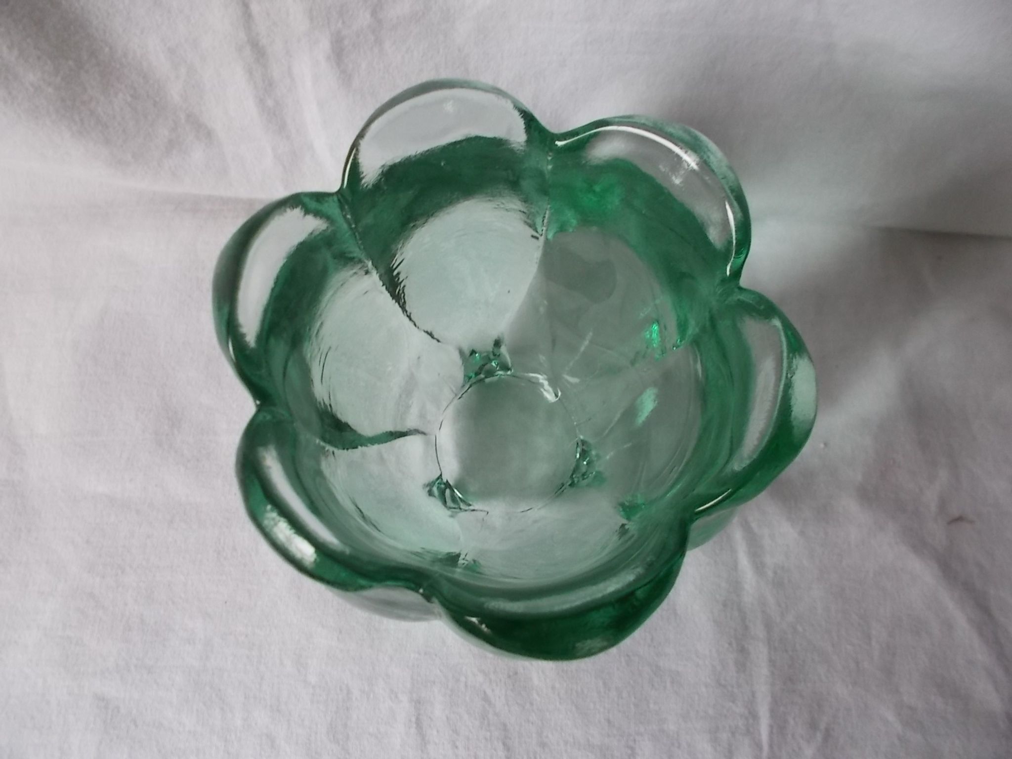 Green glass vase