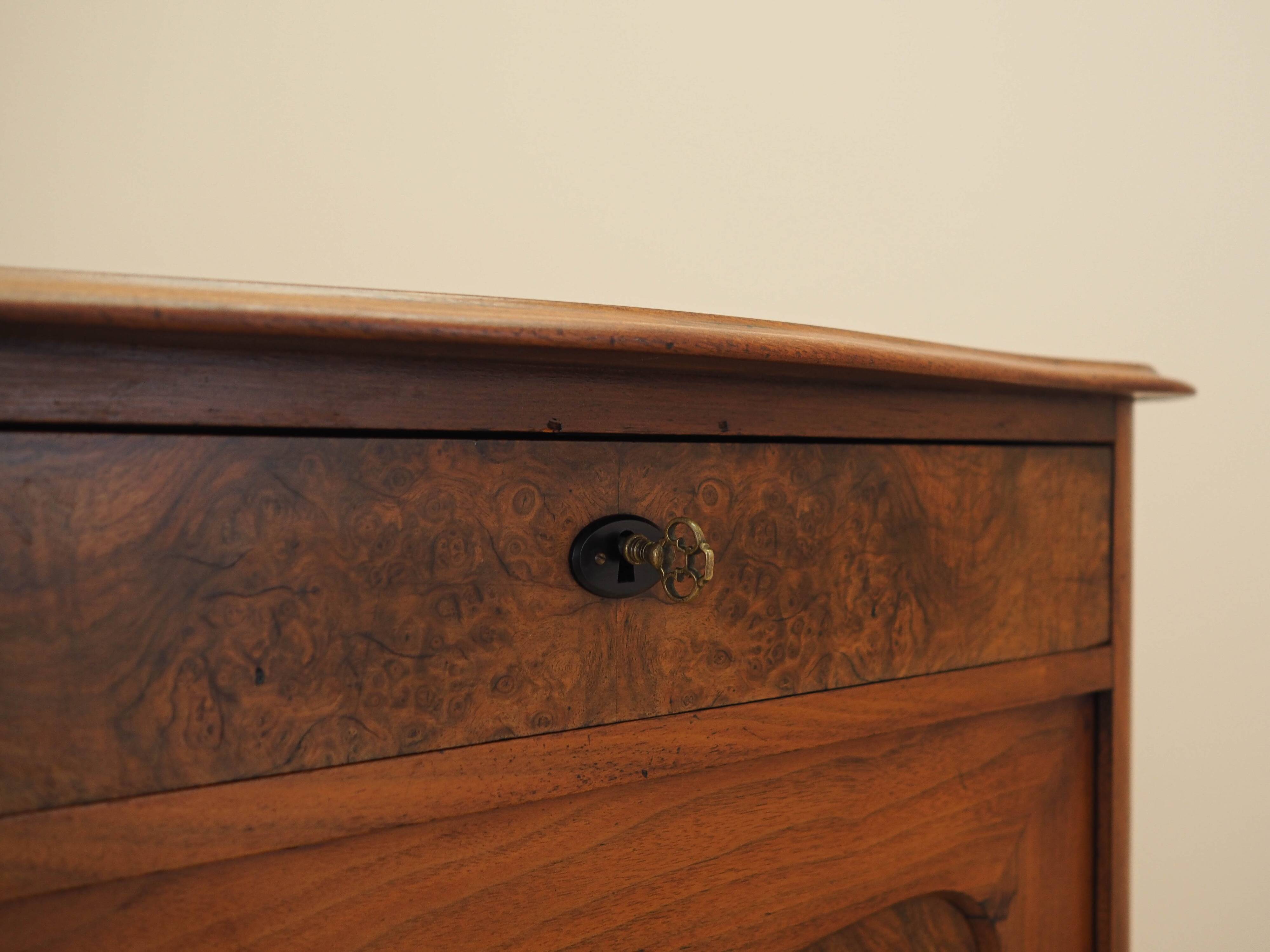 Burr wood cabinet, solid wood, Danish design, 1960s