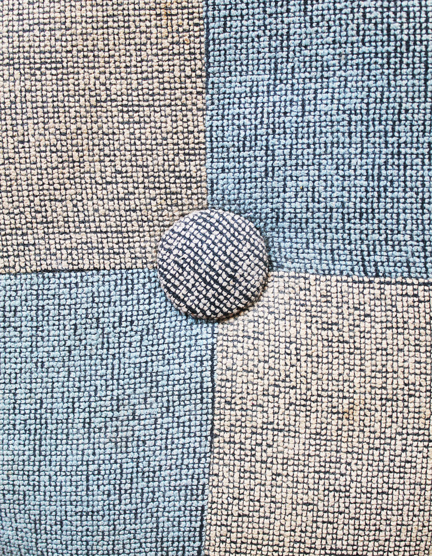 Mid century stool with original fabric