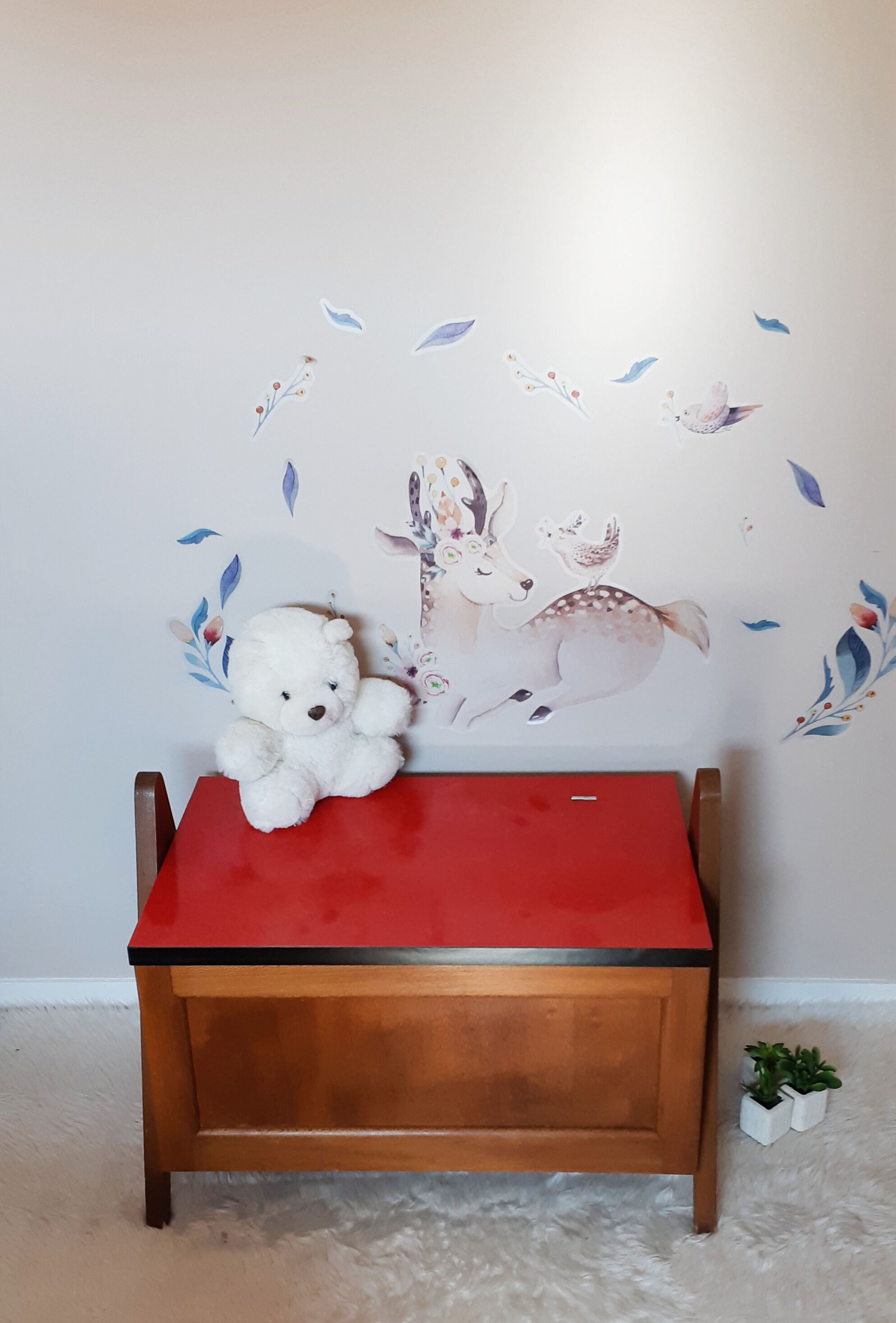 Teak and formica toy chest