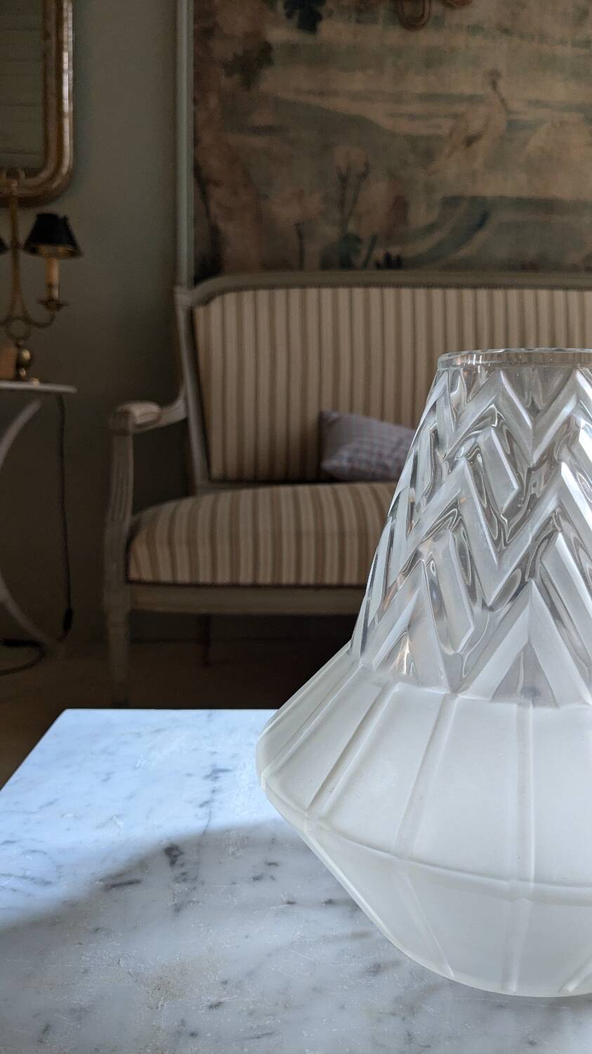 Etling Pressed Molded Glass Vase