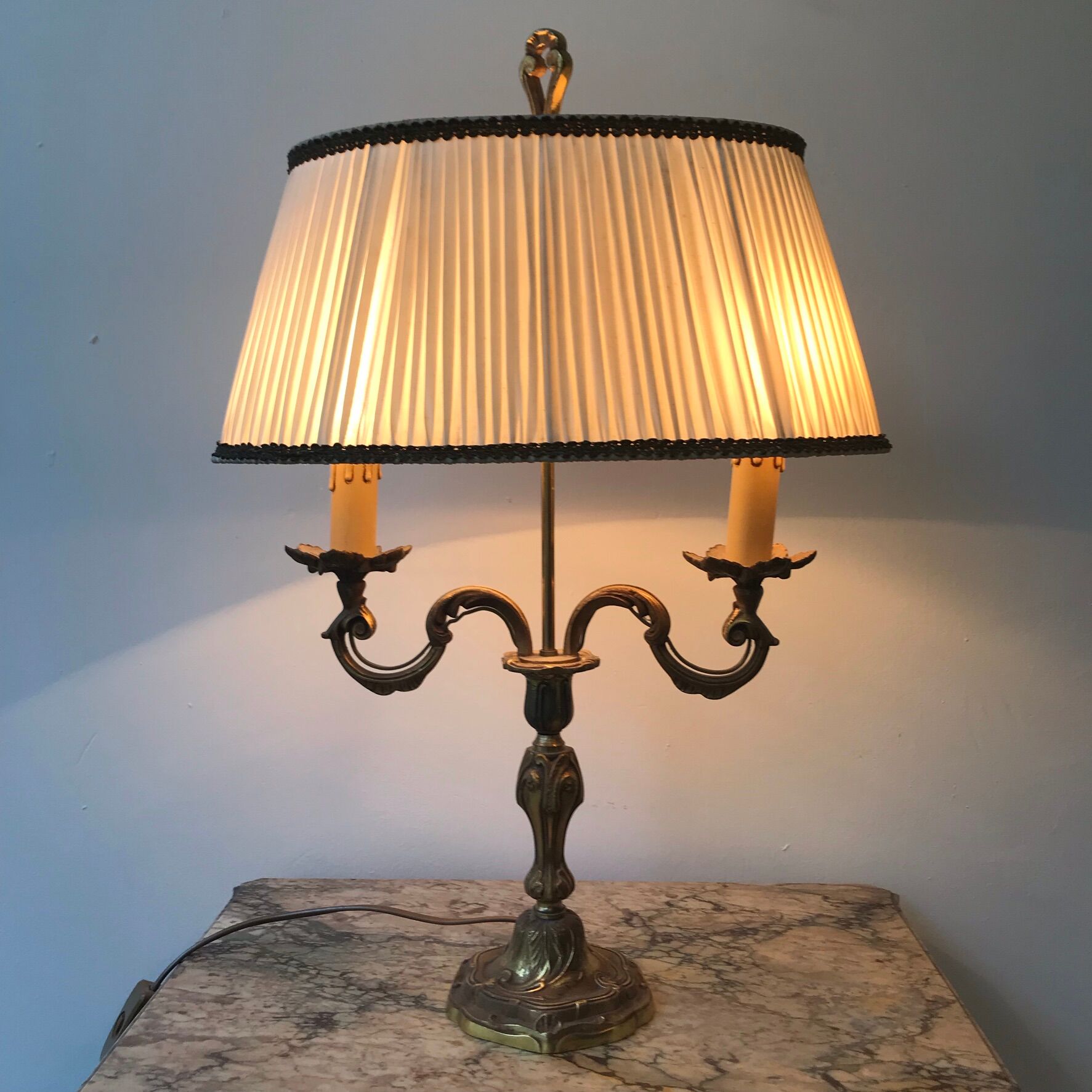 Lamp hot water bottle in bronze height 40 cm