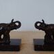 Art Deco bookends signed Gallot – elephants in spelter on marble