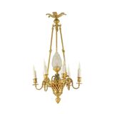 Louis XVI style chandelier in gilded bronze. Circa 1900.