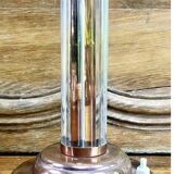 Art Deco lamp with glass tube base Petitot bird basin signed Jean Boris Lacroix