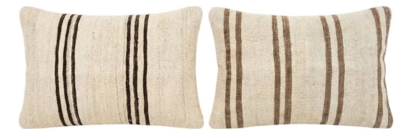 Set of 2 vintage kilim cushion covers 41x61 cm