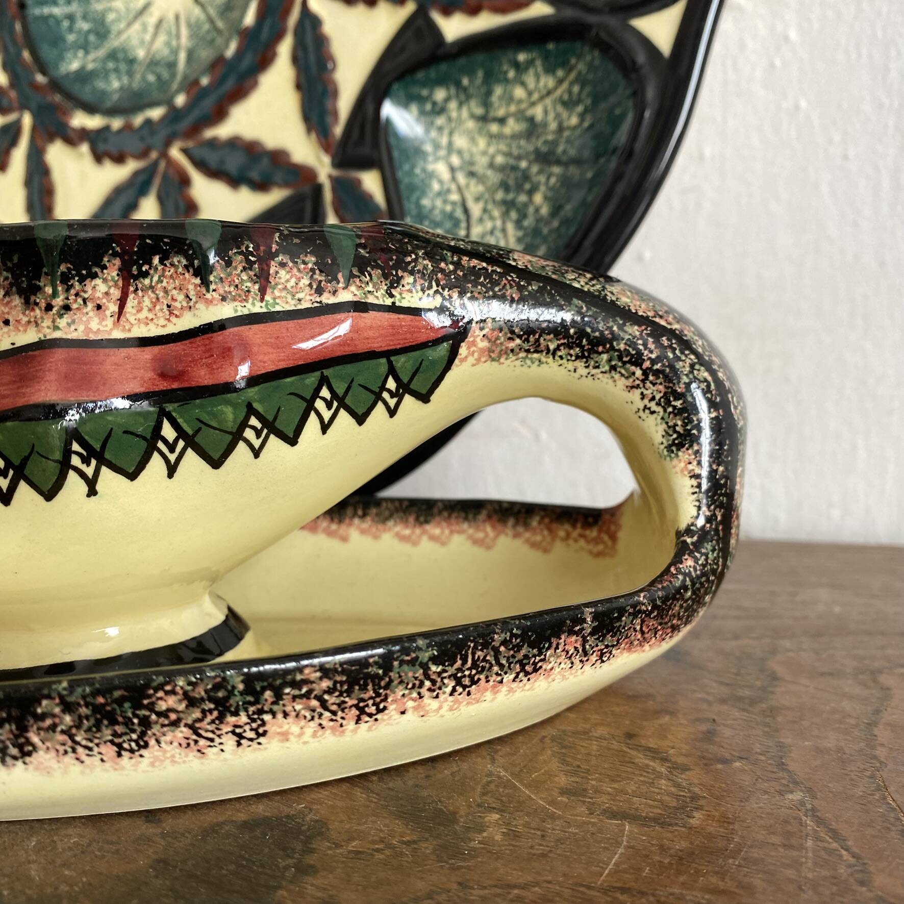 Zoomorphic sauce boat fish Henriot Quimper Brittany