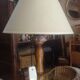 Lampadaire en bois tourné vintage