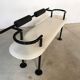 Postmodern Italian leather bench by Cy Mann for Polflex, 1980s