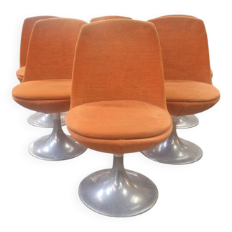 Série de six chaises pivotantes space-age