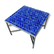 Square coffee table in Majorelle blue zellige, handmade – 60 × 60 cm