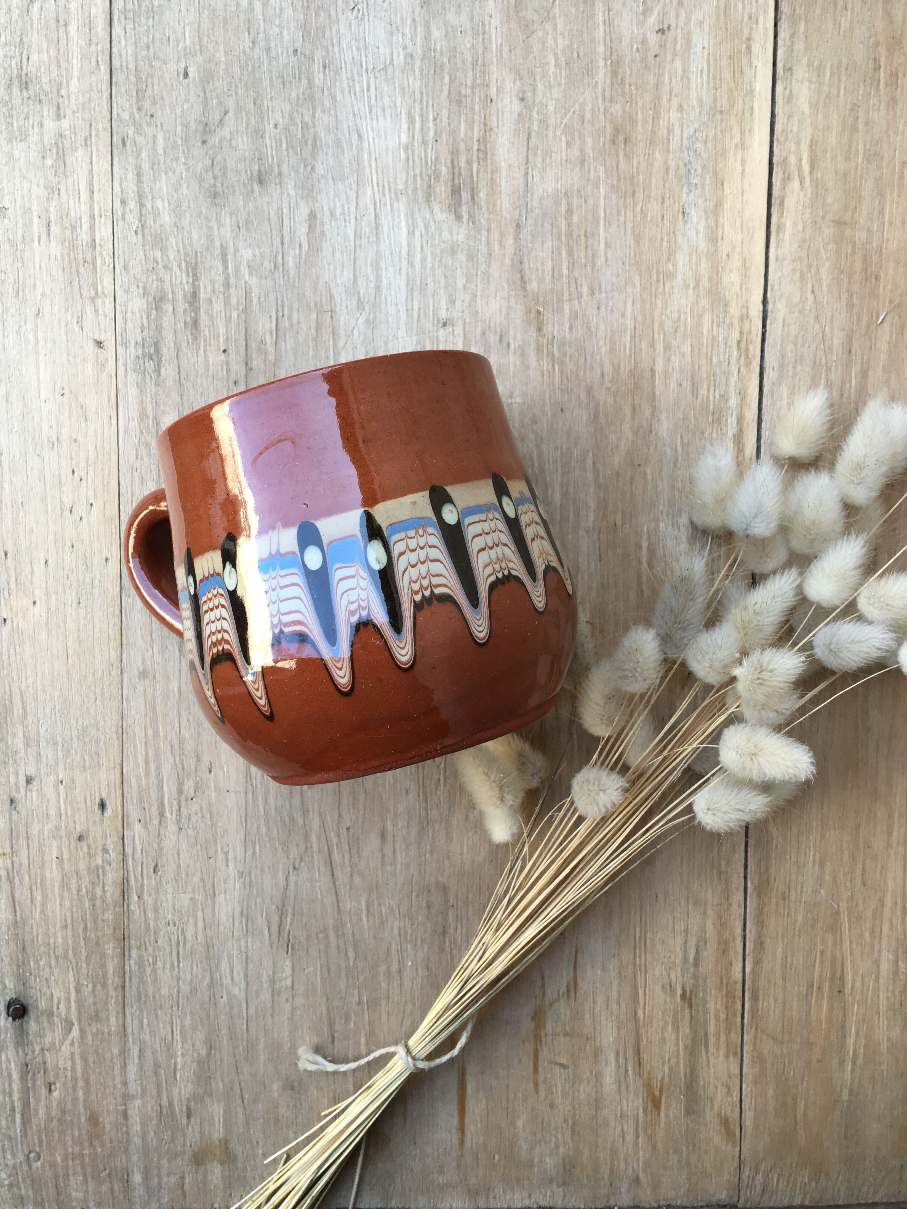 Paire de mugs en céramique marbrée