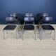Set of 6 Flototto chairs wenge wood chrome steel 70s