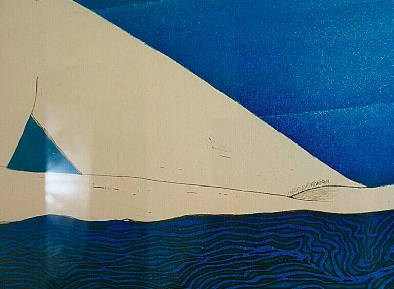 LITHOGRAPHY Nude woman "The board", numbered 49/100 and signed MICHEL MATHONNAT