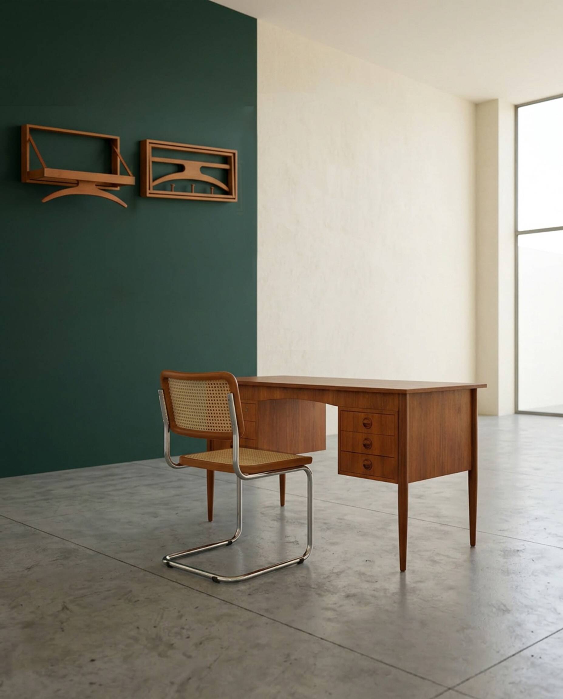 Scandinavian Mid-Century desk in teak, Denmark, 1960s.