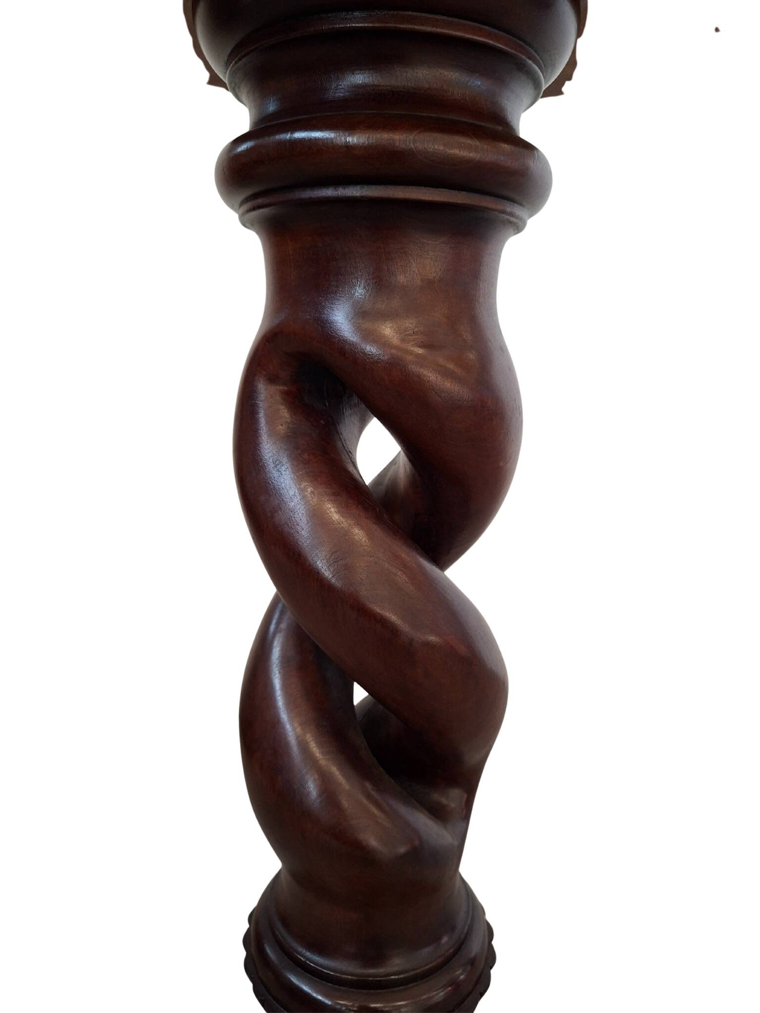 Elegante Colonna Porta-Piante/Busti in Mogano – Vintage Anni '60