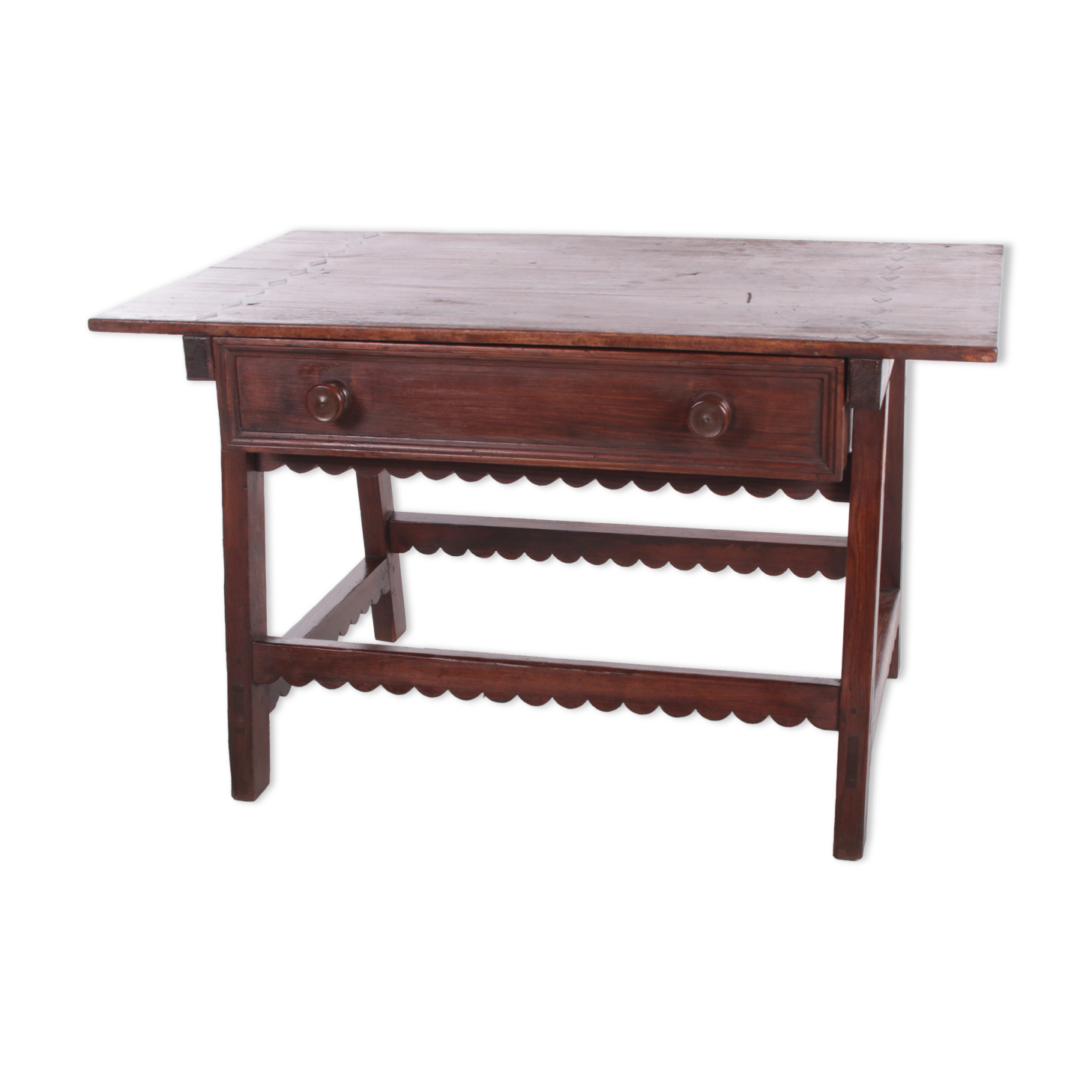 Brutalist 19th century Spanish wooden payment table or side table