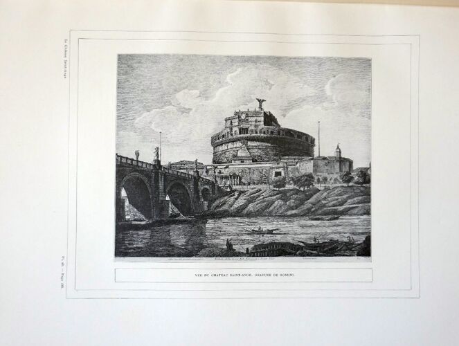 Reproduction Engraving Castel Sant'Angelo by Rossini