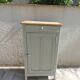 Vintage Parisian cupboard with 1 door, 1 drawer, reimagined in grey-green.