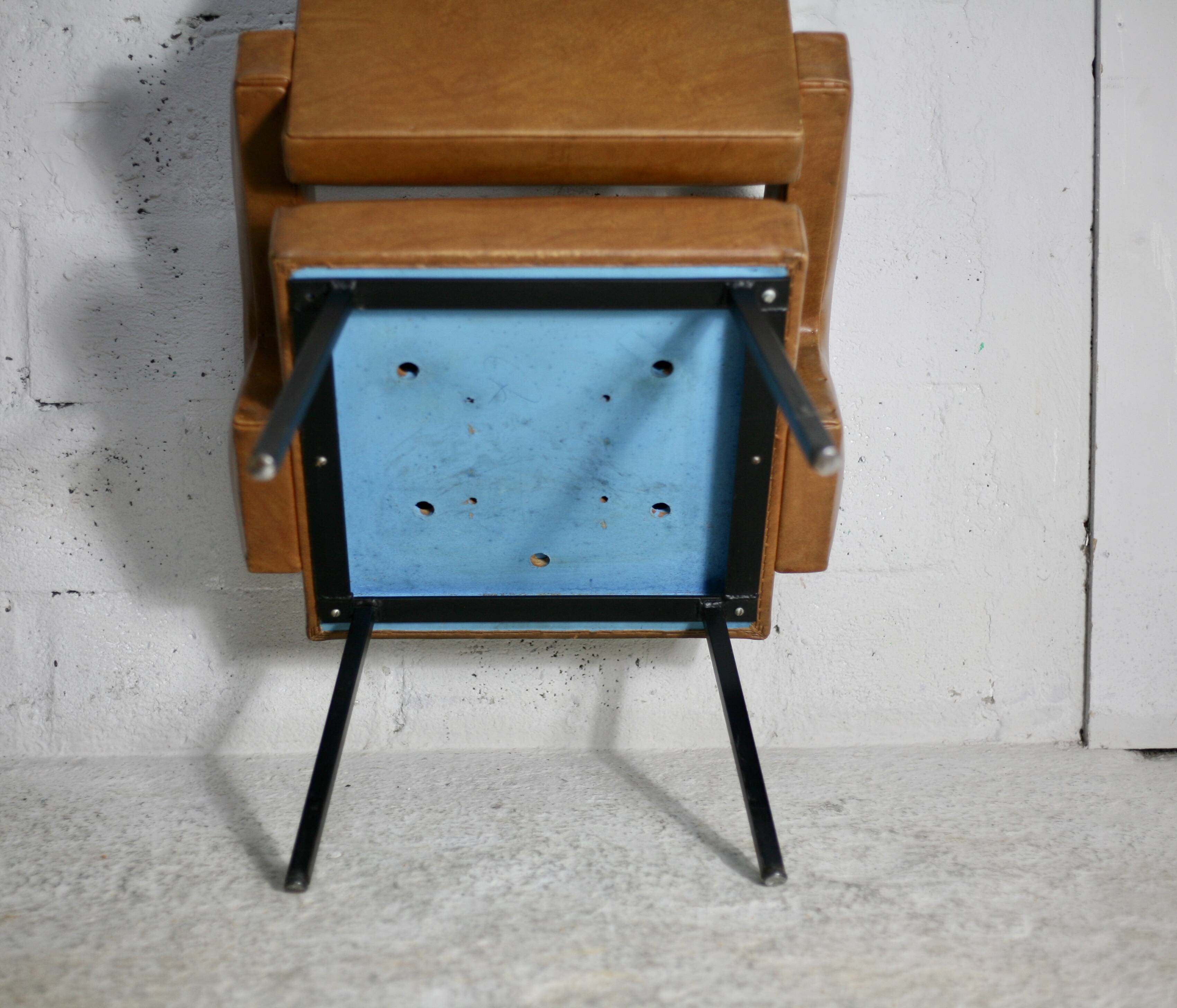 Armchair Jacques Adnet, style circa 1955