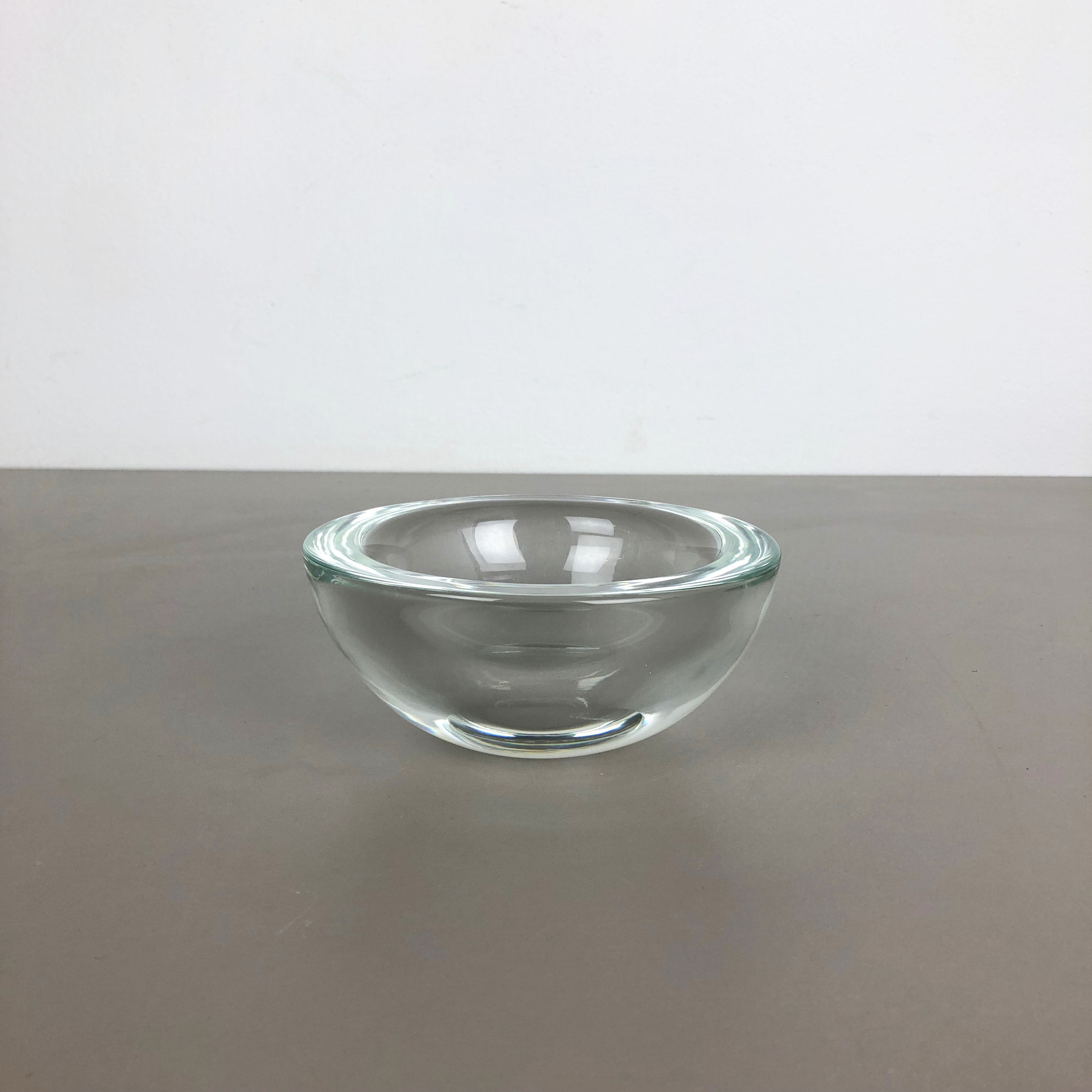Murano heavy clear glass shell bowl, by Gino Cenedese Italy, 1960