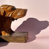 Pair of wooden bookends signed P.Belys