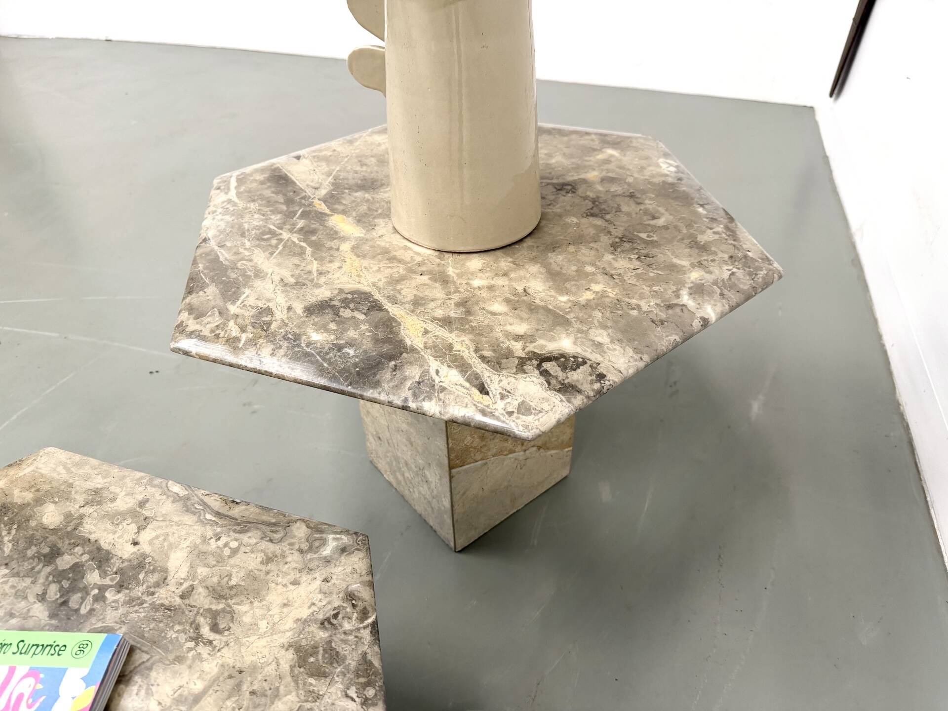 Pair of Italian marble coffee tables, circa 1970.