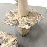 Pair of Italian marble coffee tables, circa 1970.