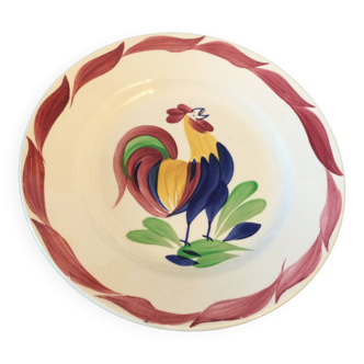 Old Gien decoration plate with rooster decor