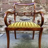 Siège fauteuil de bureau à crosse dans le goût anglais en acajou