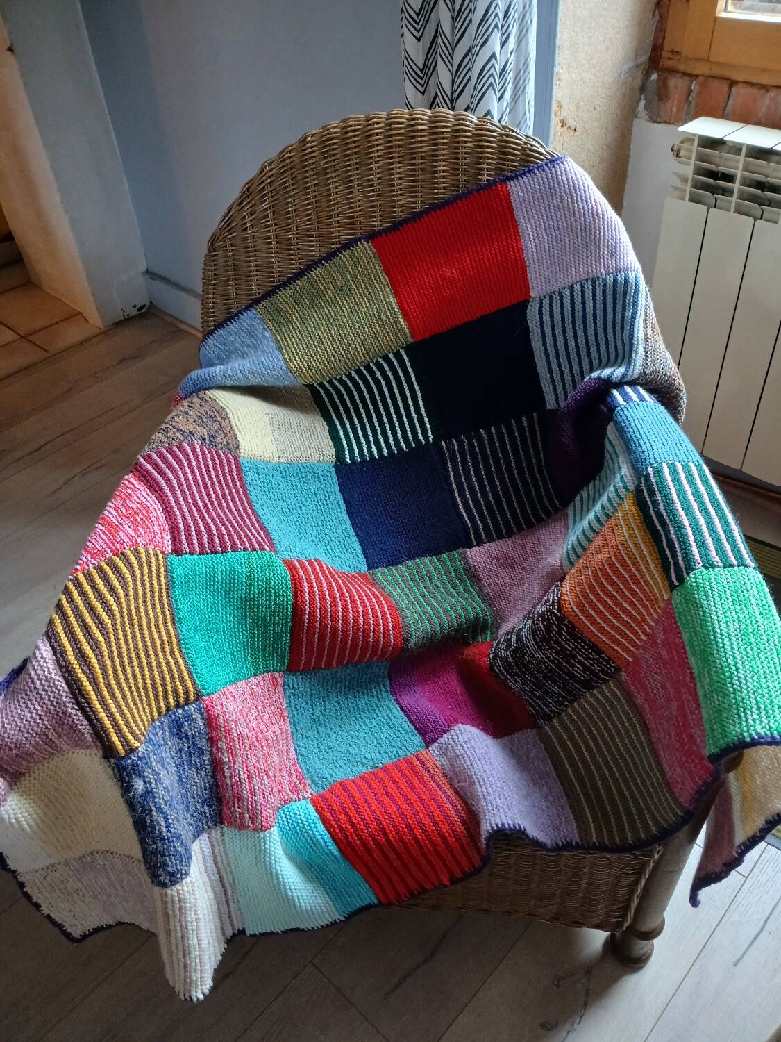 Wool patchwork blanket