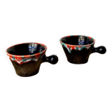Two Vallauris iridescent ceramic cups