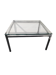 Chrome metal coffee table with a glass top from the 1970s.