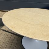 Vintage round Knoll Tulip eettafel (137cm) Marmer