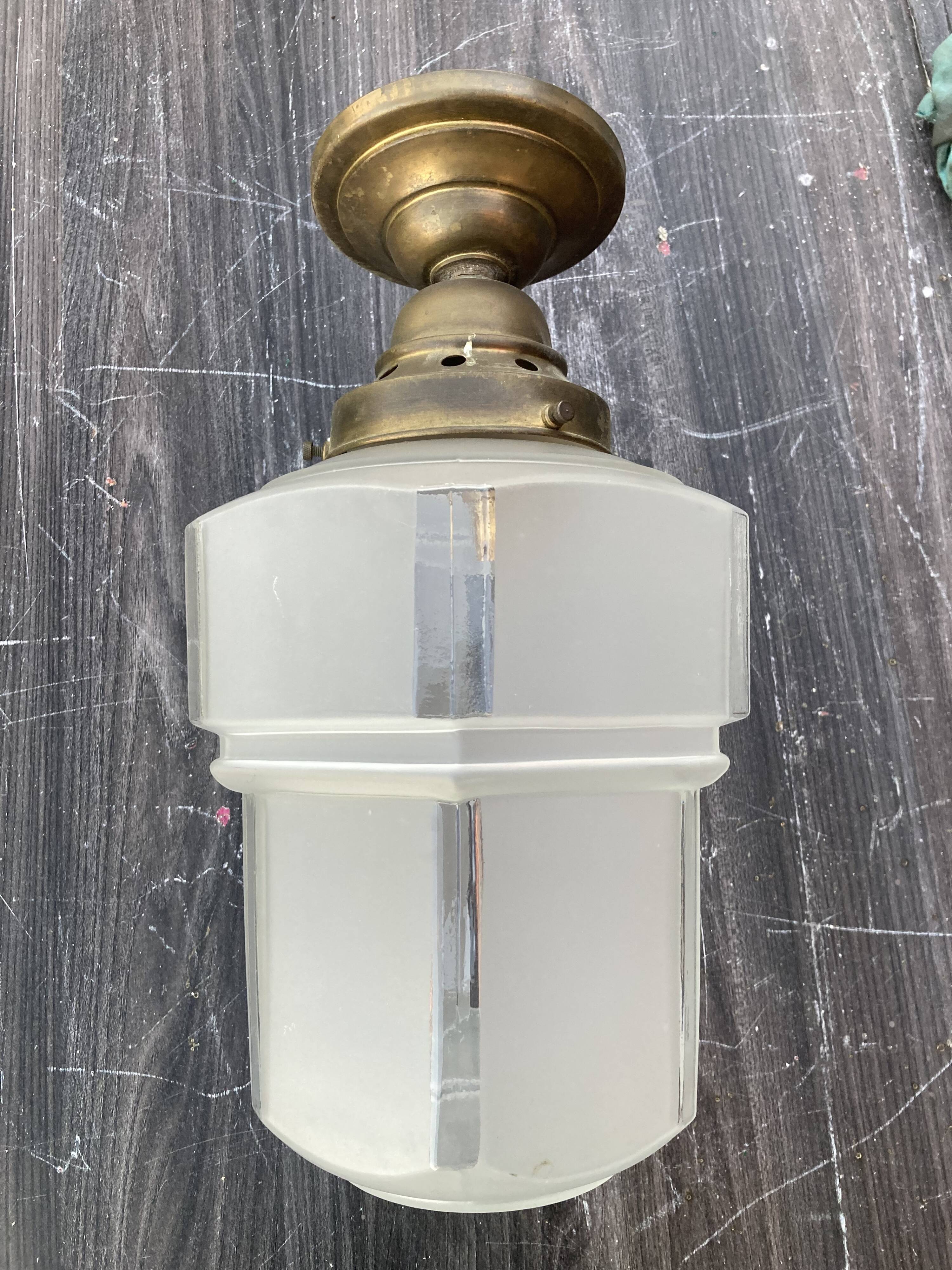 Art Deco glass ceiling light, as beautiful as a skyscraper