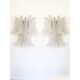Contemporary Transparent Diamanted Murano Glass "Selle" Wall Sconces in Mazzega Style - A Pair