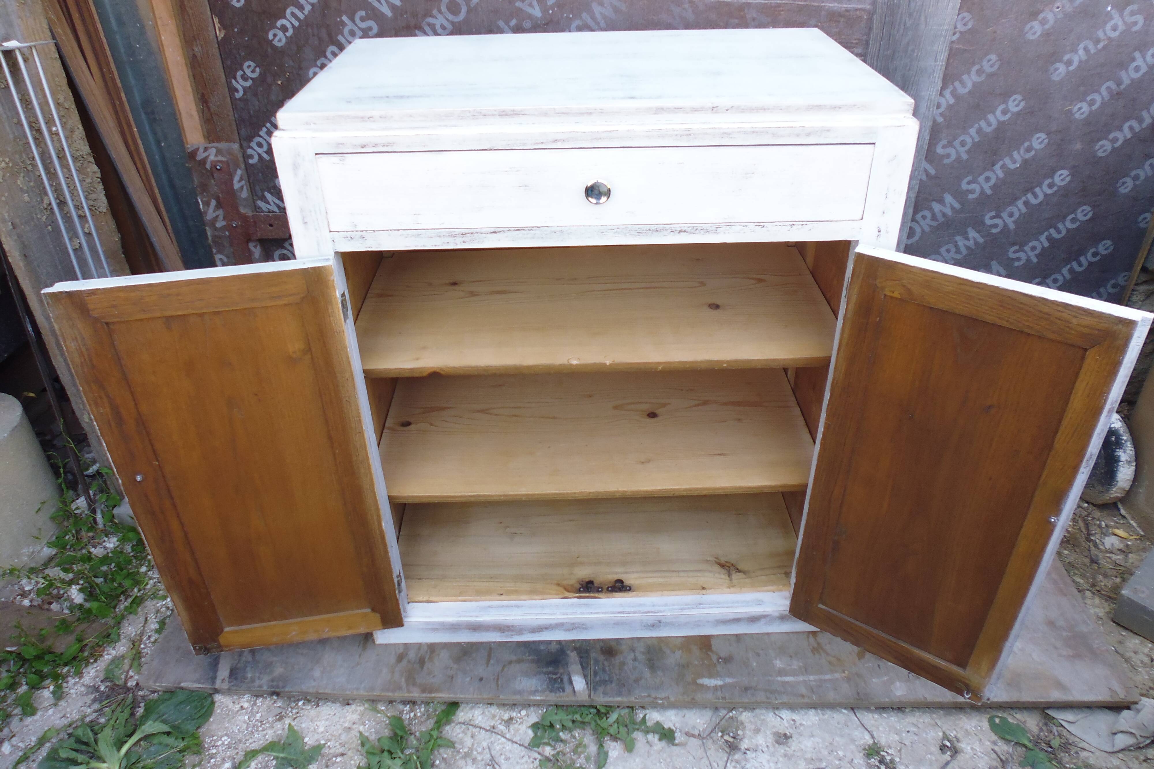 Parisian buffet 2 doors 1 painted oak drawer