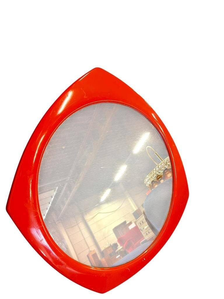 Vintage orange wall mirror 70s pola