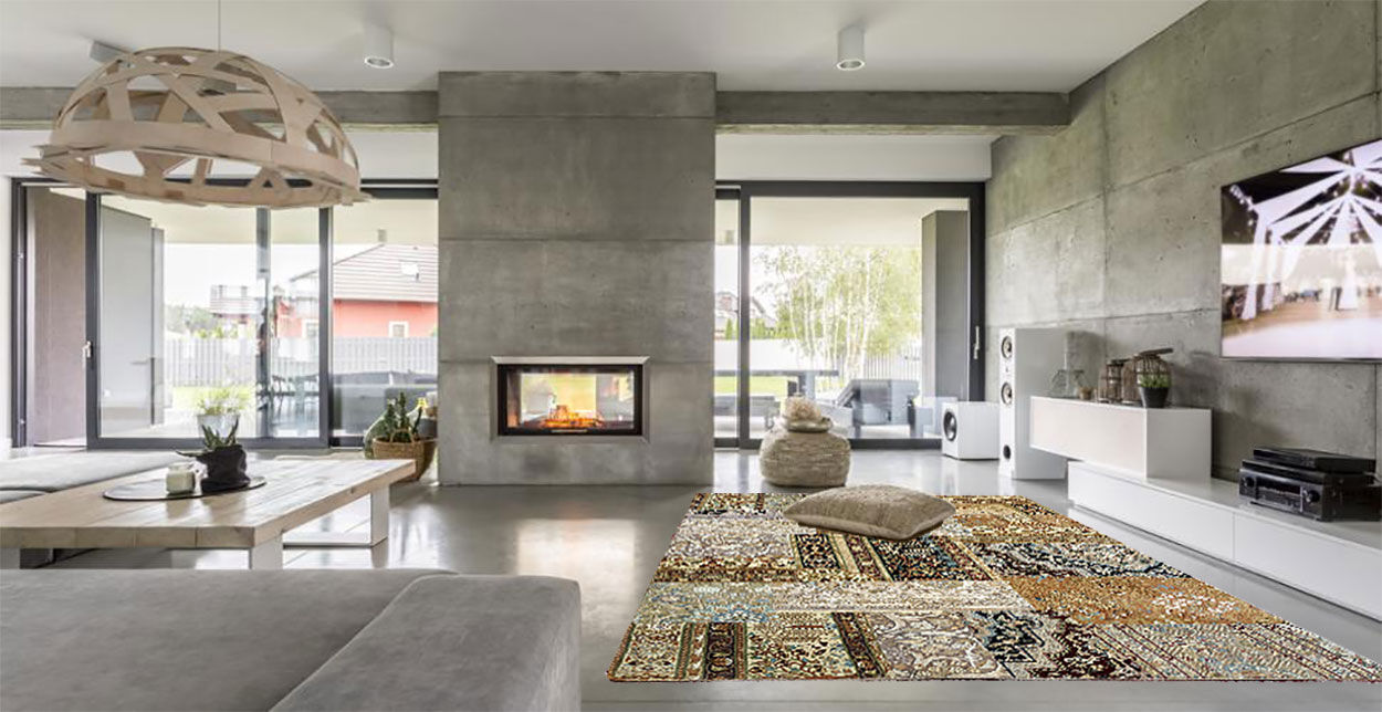 SUBLIME oriental carpet "Punjab" patchwork in wool